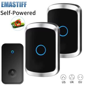 Wireless Doorbell Waterproof Self-Powered Button Smart Door Bell Sets Home Welcome Outdoor House Chimes Receier