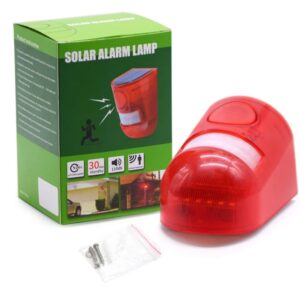 Motion Sensor Alarm Indoor Solar Light with Siren, Wall Mounted Security Alarm Lamp,