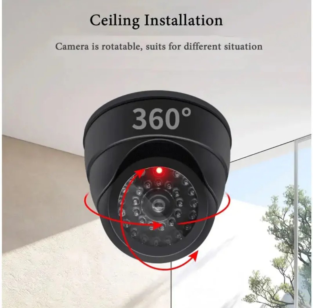 Infrared IR LED Fake Camera with Blinking Light CCTV Surveillance, Security Warning Sticker AA3) - Image 4