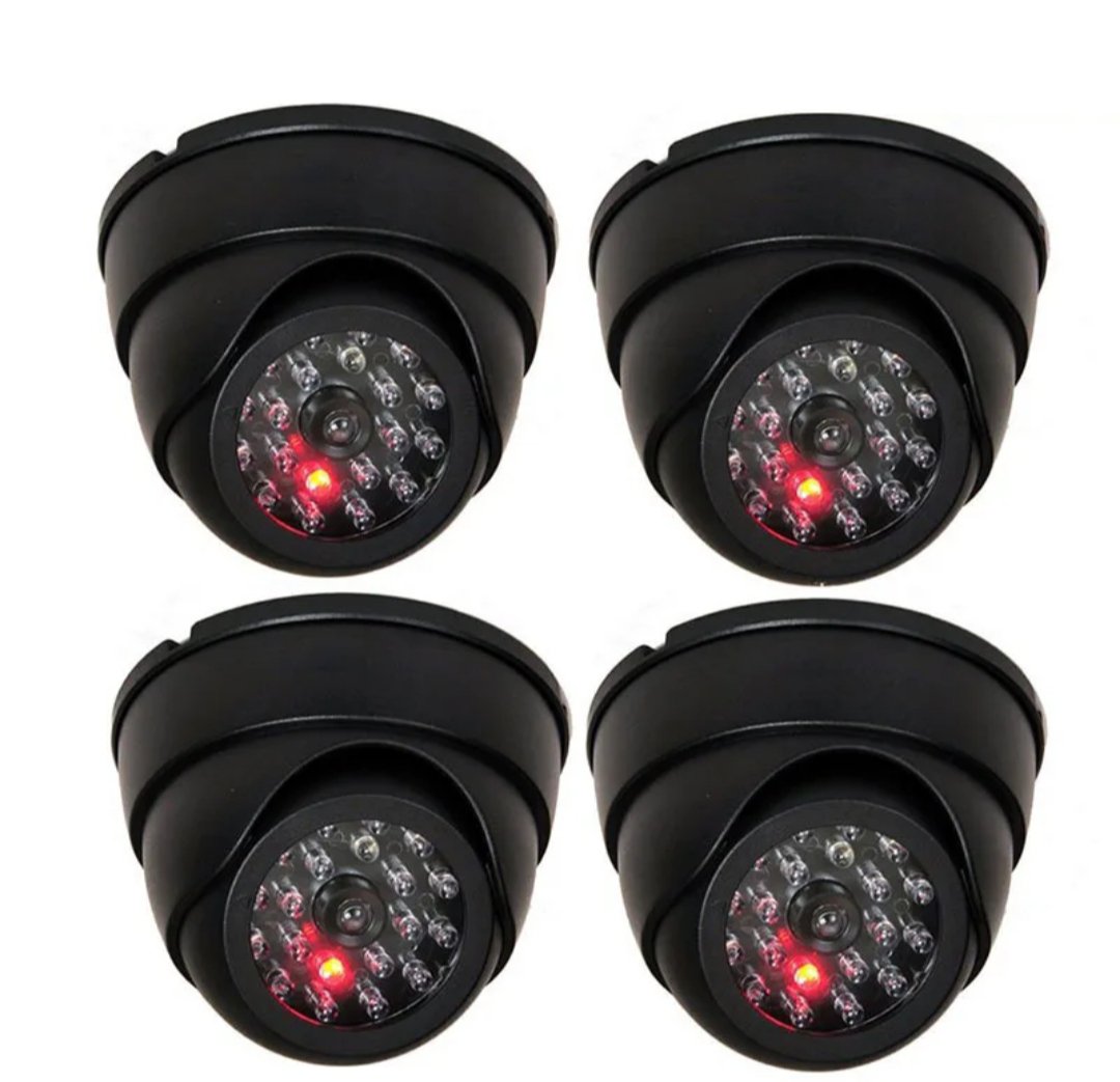 Infrared IR LED Fake Camera with Blinking Light CCTV Surveillance, Security Warning Sticker AA3)