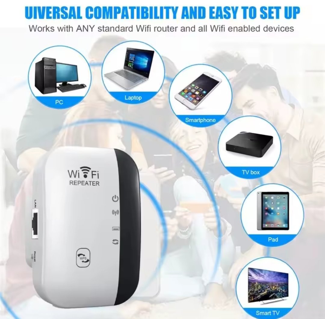 WiFi Range Extender Repeater, 300Mbps Wireless Router Signal Booster Amplifier - Image 4