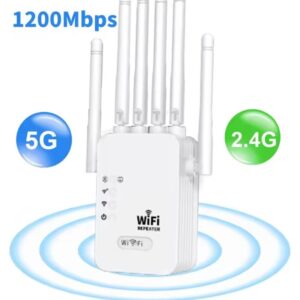1200M WiFi Signal Extender Repeater Home Dual Band 5GHz/2.4GHz Powerful Wireless