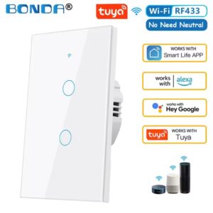 SmartyunsWiFi Smart Touch Light Switch - 2 Gang