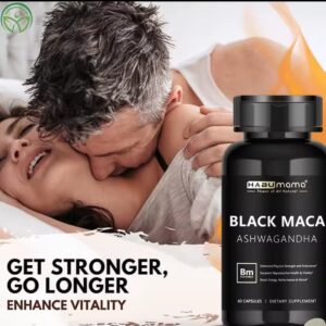 Black Maca + Ashwagandha Capsules - Calm Mood,Relief Stress,Boost Energy