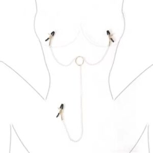 Metal Breast & Labia Clit Clips with Chain || BDSM