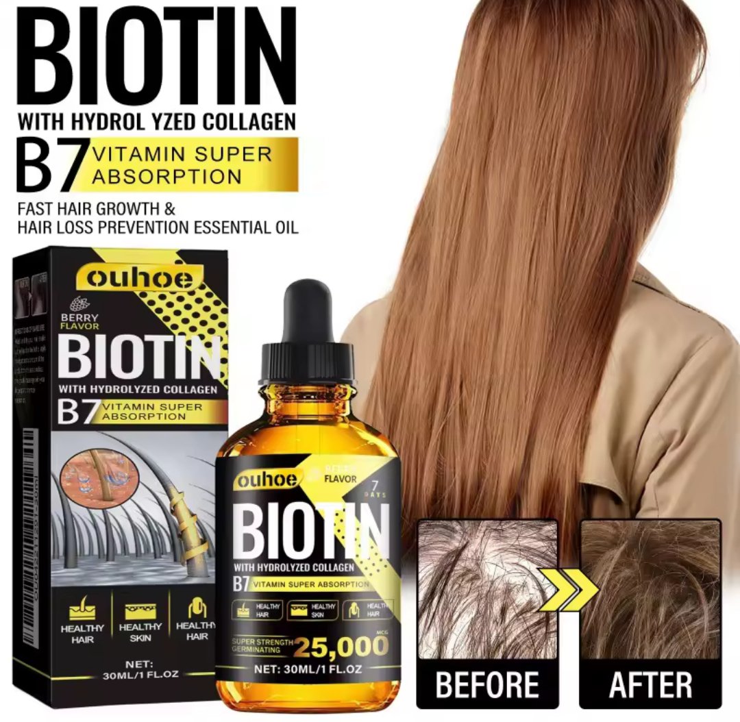 Pure Research Biotin & Collagen Supports Glowing Skin, Healthy Hair & Nails 2Fl Oz