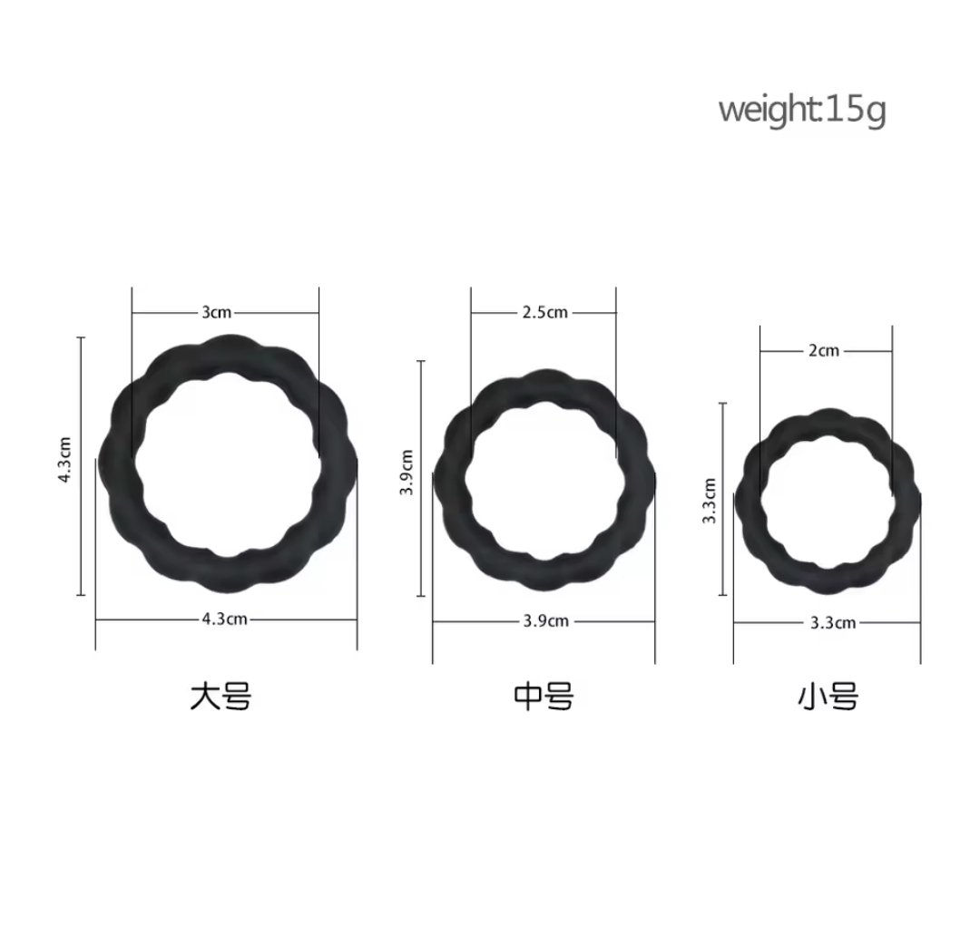 3PCS Super Stay Hard Stretchy Beaded Male Enhancement Erection Cock Ring Set - Image 3