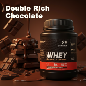 100% Whey Protein Powder Double Rich Chocolate 1.98 Pound Sports Fitness Supplements