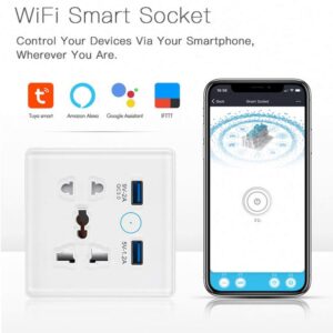 Tuya Smart Socket Switch Universal Plug for EU UK Quick Charge 3.0
