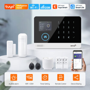 Tuya Smart WiFi GSM Alarm System with Door Sensor Motion Detector